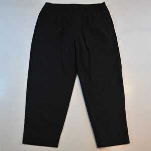 Alphatauri 36x30 Black Stretch Waist Pleated Baggy Tapered Mens Pants